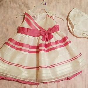 Pink and white dress